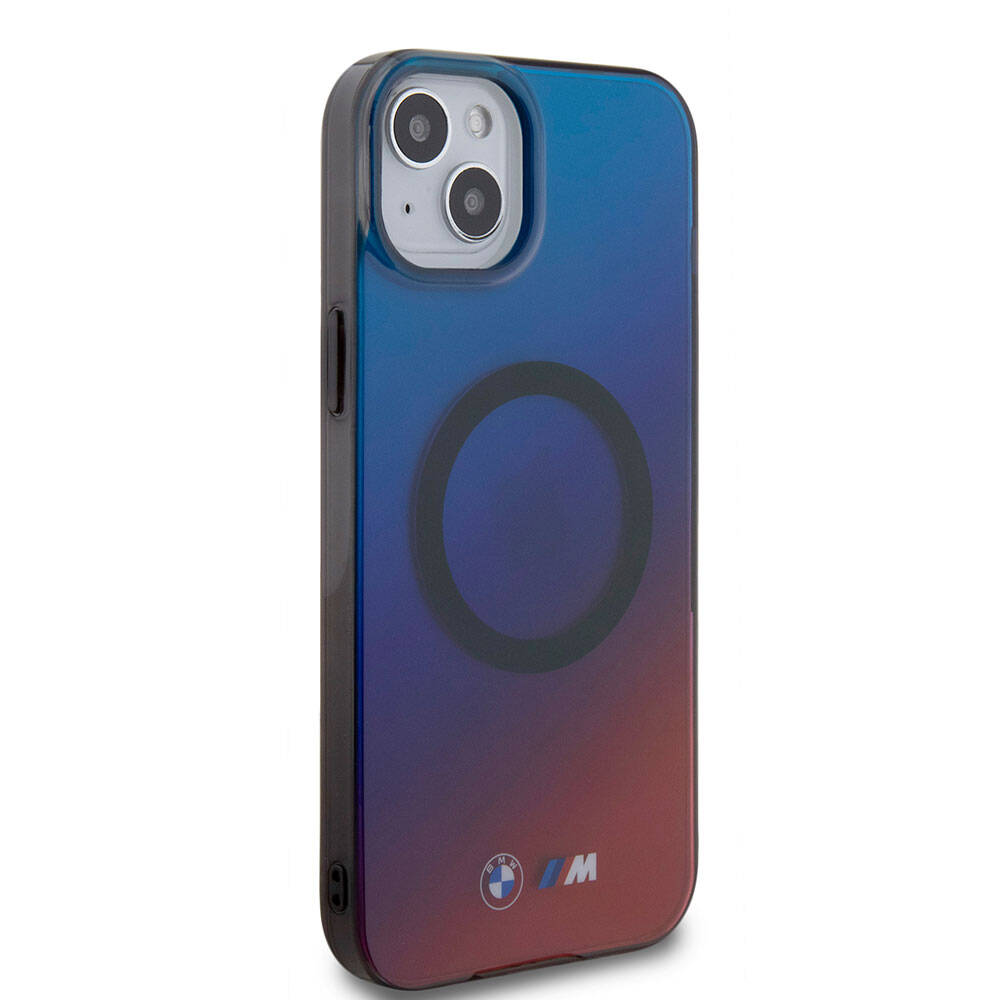 Apple iPhone 15 Kılıf BMW M-safe Şarj Özellikli Transparan Renk Geçişli Dizayn Orjinal Lisanslı Kapak
