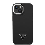 Apple iPhone 15 Kılıf Guess Orjinal Lisanslı M-safe Şarj Özellikli Grained Triangle Kapak