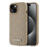 Apple iPhone 15 Kılıf Karl Lagerfeld Orjinal Lisanslı M-safe Şarj Özellikli KL Yazılı Hot Stamp Kapak