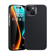 Apple iPhone 15 Kılıf M-safe Özellikli Karbon Fiber Benks Essential ArmorAir 600D Kevlar Kapak