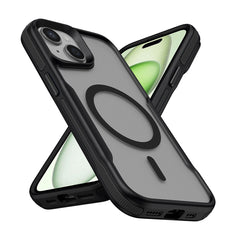 Apple iPhone 15 Kılıf M-safe Şarj Özellikli Renkli Kenar Airbag Şeritli Zore Lamer Kapak