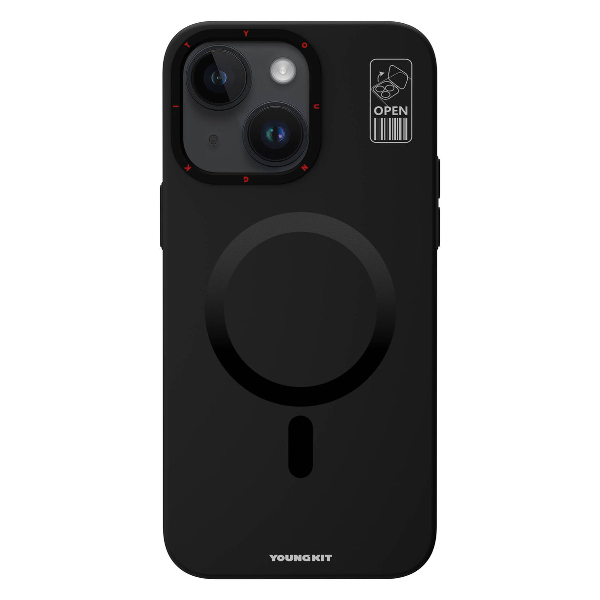 Apple iPhone 15 Kılıf M-safe Şarj Özellikli Standlı YoungKit Hermit Bracket Serisi Kapak