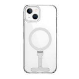 Apple iPhone 15 Kılıf Wiwu FYY-014 M-safe Şarj Özellikli Alüminyum Alaşım Metal Standlı Şeffaf Kapak