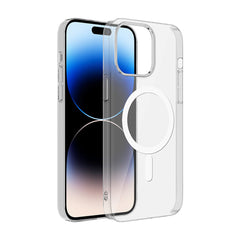 Apple iPhone 15 Plus Kamera Korumalı M-Safe Şarj Özellikli Şeffaf Zore London Sert PC Kapak