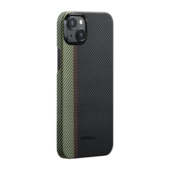 Apple iPhone 15 Plus Kılıf M-safe Şarj Özellikli 600D Aramid Fiber Pitaka Tactile Woven Orchestra Serisi Overture Kapak