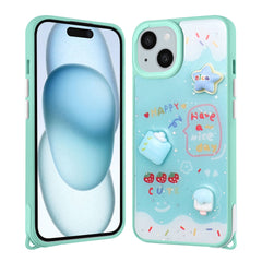 Apple iPhone 15 Plus Kılıf Parlayan Simli Kabartma Figürlü Zore Cevze Kapak