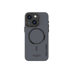 Apple iPhone 15 Plus Kılıf Recci Machinist Serisi M-safe Şarj Özellikli Magnetik Karbon Kapak