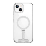 Apple iPhone 15 Plus Kılıf Wiwu FYY-014 M-safe Şarj Özellikli Alüminyum Alaşım Metal Standlı Şeffaf Kapak