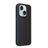 Apple iPhone 15 Plus Kılıf Wiwu LCC-107 Karbon Fiber M-safe Şarj Özellikli Kamera Korumalı Kabon Kapak
