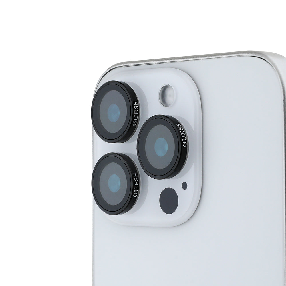 Apple iPhone 15 Pro Guess Orjinal Lisanslı Metal Kamera Lens Koruyucu