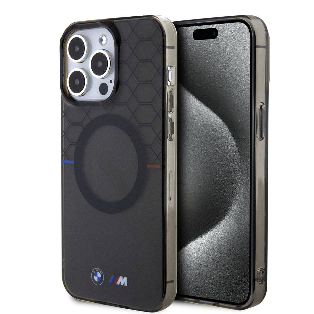 Apple iPhone 15 Pro Kılıf BMW M-safe Şarj Özellikli Transparan M Dizayn Orjinal Lisanslı Kapak