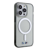 Apple iPhone 15 Pro Kılıf BMW M-safe Şarj Özellikli Transparan Silver Ring Orjinal Lisanslı Kapak