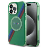 Apple iPhone 15 Pro Kılıf BMW M-safe Şarj Özellikli Transparan Tricolor Stripes Orjinal Lisanslı Kapak