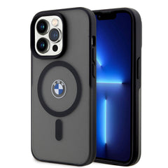 Apple iPhone 15 Pro Kılıf BMW Orjinal Lisanslı M-safe Şarj Özellikli IML Baskı Logolu Buzlu Mat Kapak