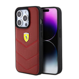 Apple iPhone 15 Pro Kılıf Ferrari Orjinal Lisanslı Deri Dikişli Arka Yüzey Metal Logo Tasarımlı Kapak