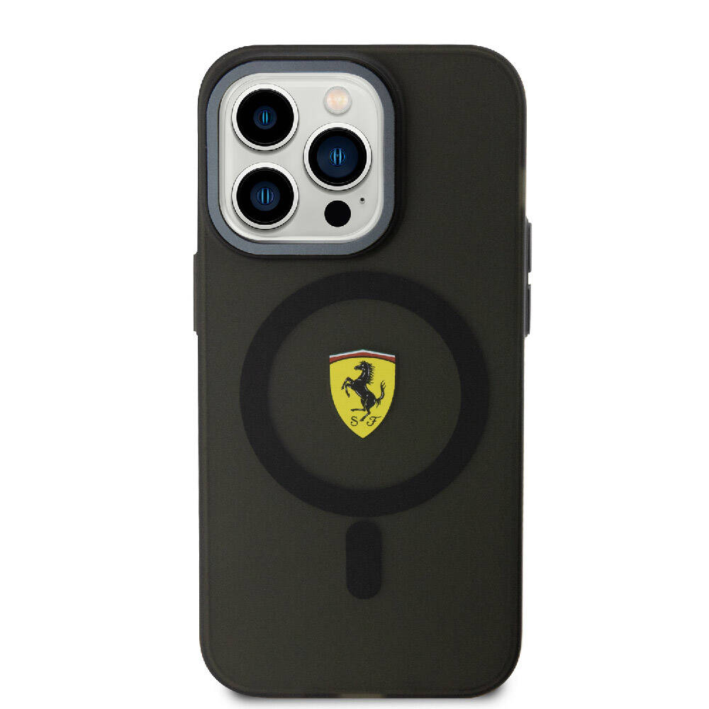 Apple iPhone 15 Pro Kılıf Ferrari Orjinal Lisanslı M-safe Şarj Özellikli Kontrast Bumper Kapak