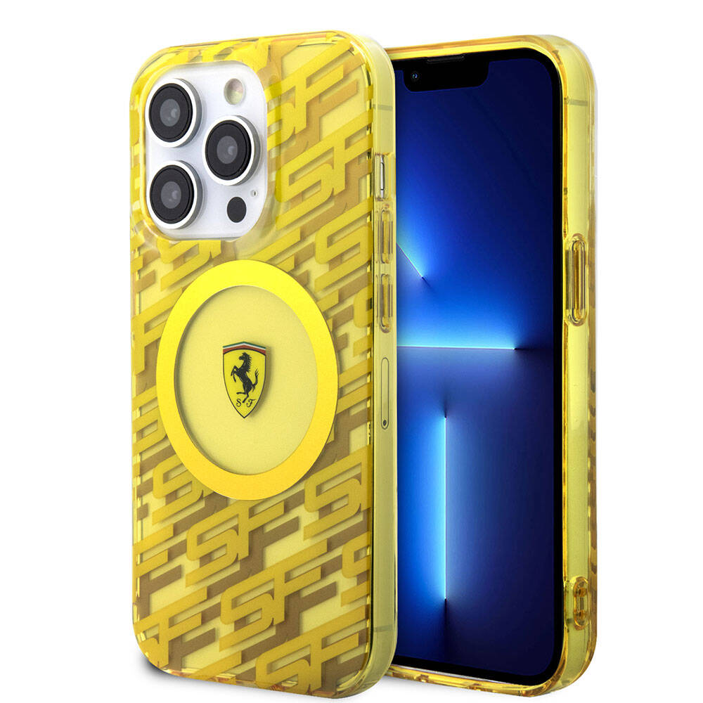 Apple iPhone 15 Pro Kılıf Ferrari Orjinal Lisanslı M-safe Şarj Özellikli Multi SF Kapak