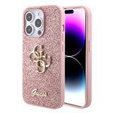 Apple iPhone 15 Pro Kılıf Guess Orjinal Lisanslı 4G Büyük Metal Logolu Glitter Kapak