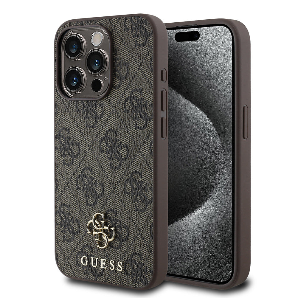 Apple iPhone 15 Pro Kılıf Guess Orjinal Lisanslı M-safe Şarj Özellikli Small 4G Classic Kapak