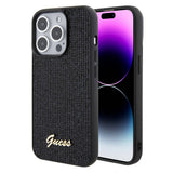 Apple iPhone 15 Pro Kılıf Guess Orjinal Lisanslı Yazı Logolu Disco Script Metal Kapak