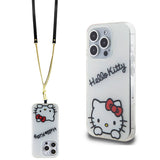Apple iPhone 15 Pro Kılıf Hello Kitty Orjinal Lisanslı Askılı Yazı ve İkonik Logolu Daydreaming Kapak