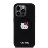 Apple iPhone 15 Pro Kılıf Hello Kitty Orjinal Lisanslı M-safe Şarj Özellikli Kitty Head Deri Kapak