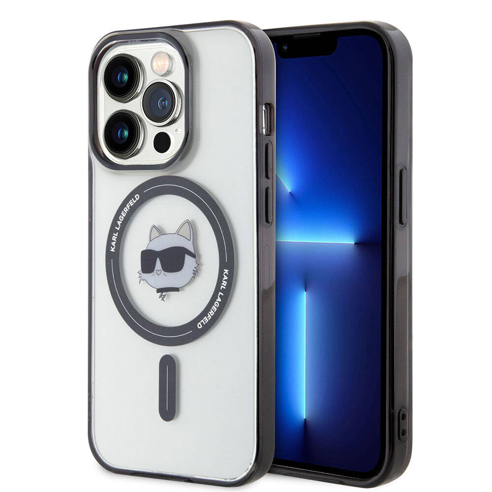 Apple iPhone 15 Pro Kılıf Karl Lagerfeld M-safe Şarj Özellikli IML Choupette Orjinal Lisanslı Kapak