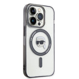 Apple iPhone 15 Pro Kılıf Karl Lagerfeld M-safe Şarj Özellikli IML Karl Orjinal Lisanslı Kapak