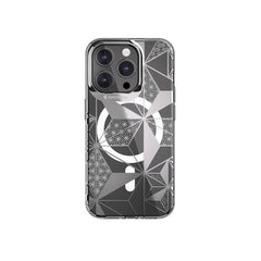Apple iPhone 15 Pro Kılıf M-safe Şarj Özellikli Çift IMD Baskılı Lisanslı Switcheasy Artist-M Asanoha Kapak