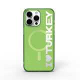 Apple iPhone 15 Pro Kılıf M-safe Şarj Özellikli I Love Turkey Yazı Desenli Wiwu Turkey E Serisi Kapak