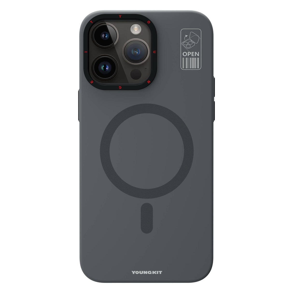Apple iPhone 15 Pro Kılıf M-safe Şarj Özellikli Standlı YoungKit Hermit Bracket Serisi Kapak