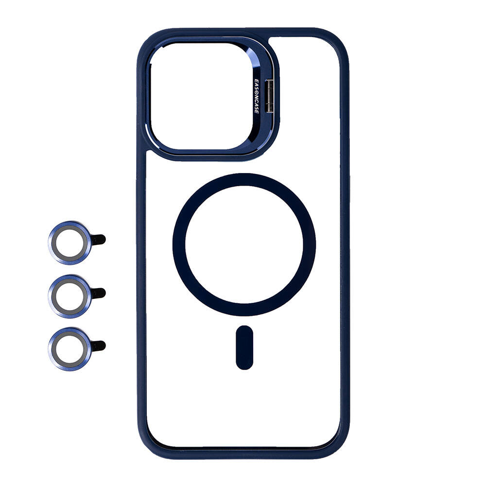 Apple iPhone 15 Pro Kılıf M-safe Şarj Özellikli Standlı Zore M-safe Klon Lensli Kapak