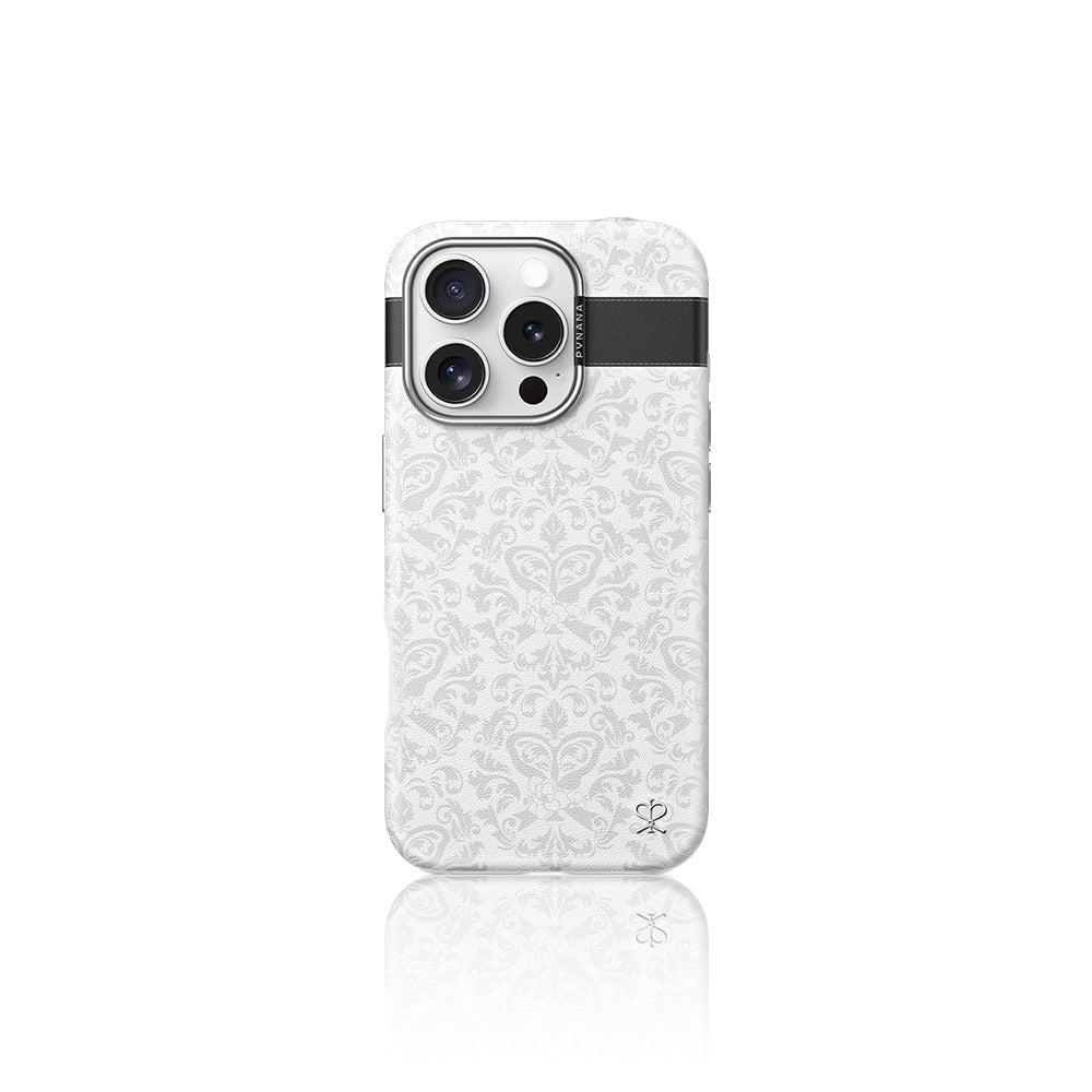 Apple iPhone 15 Pro Kılıf M-safe Şarj Özellikli Suni Deri Tasarımlı Desenli Pynana Print Serisi Kapak