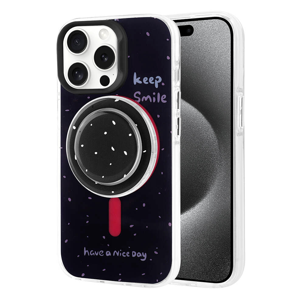 Apple iPhone 15 Pro Kılıf M-safe Şarj Özellikli Tak-Çıkar Pop Soketli Zore Tiktok Kapak