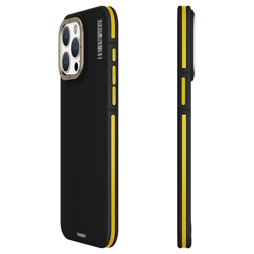 Apple iPhone 15 Pro Kılıf M-safe Şarj Özellikli YoungKit 600D Kevlar Kapak