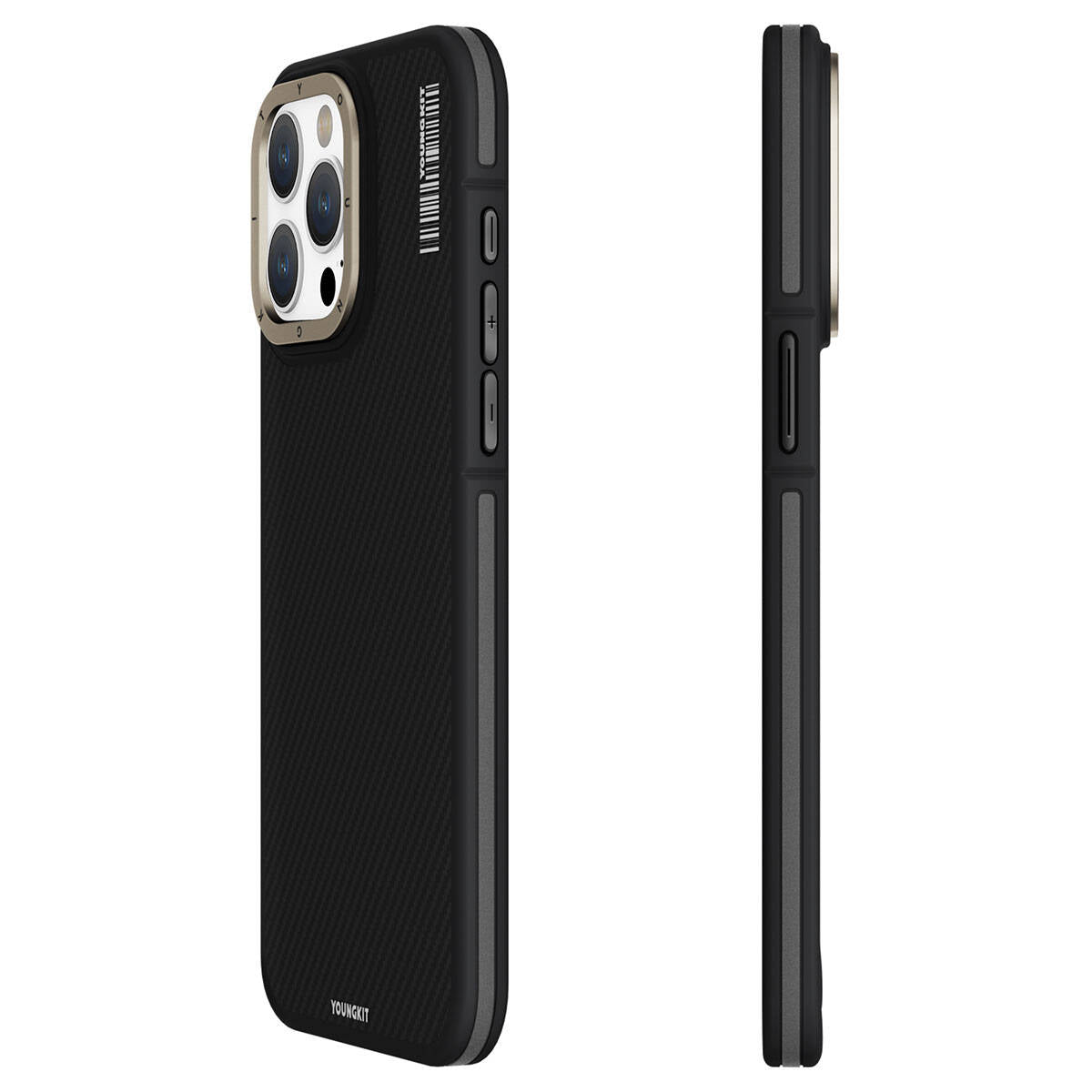 Apple iPhone 15 Pro Kılıf M-safe Şarj Özellikli YoungKit 600D Kevlar Kapak