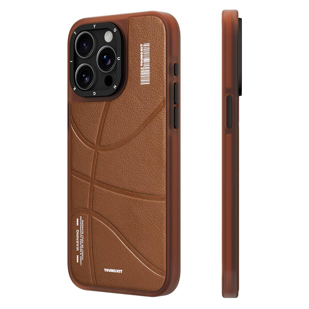 Apple iPhone 15 Pro Kılıf M-safe Şarj Özellikli Youngkit Backboard Serisi Leather Kapak