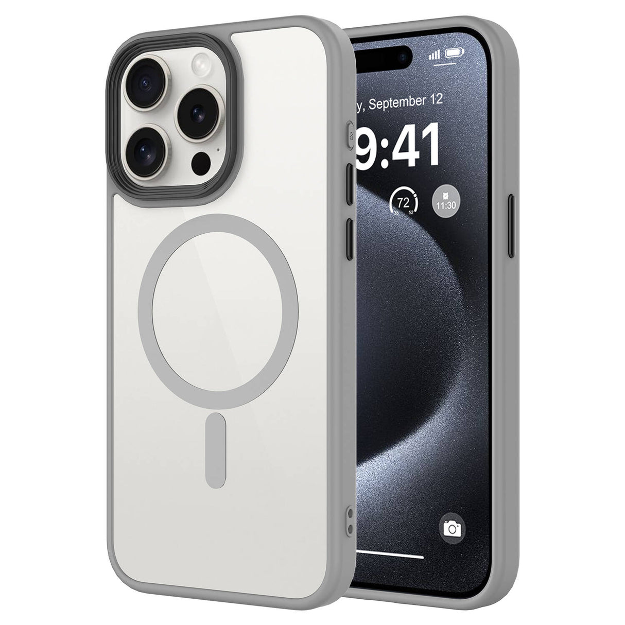 Apple iPhone 15 Pro Kılıf Mat Arka Yüzey Wireless Şarj Özellikli Zore Flet M-safe Kapak