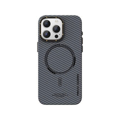 Apple iPhone 15 Pro Kılıf Recci Machinist Serisi M-safe Şarj Özellikli Magnetik Karbon Kapak