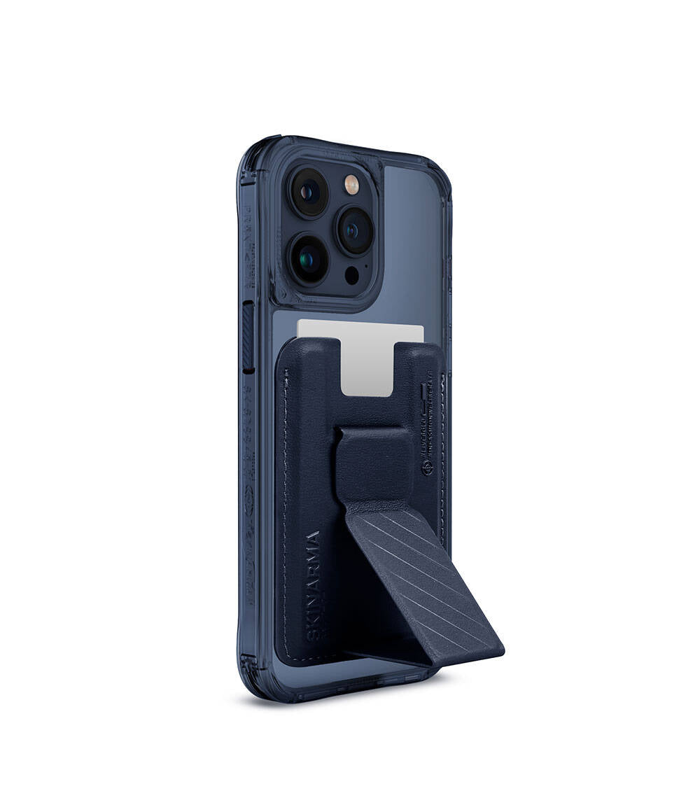 Apple iPhone 15 Pro Kılıf SkinArma Şeffaf M-safe Şarj Özellikli Kado Kartlıklı Saido Kapak