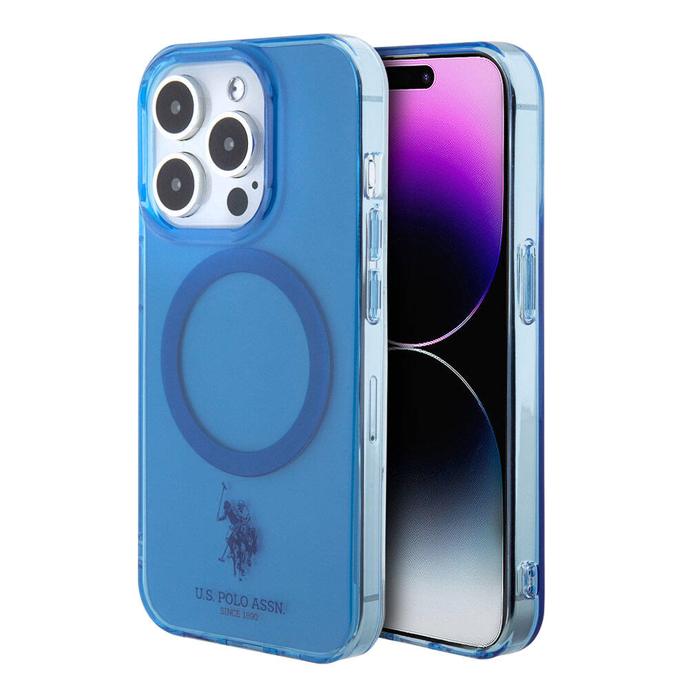 Apple iPhone 15 Pro Kılıf U.S. Polo Assn. Orjinal Lisanslı M-safe Şarj Özellikli Transparan Tasarım Kapak