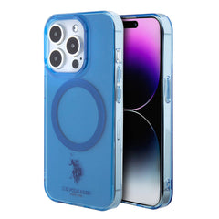 Apple iPhone 15 Pro Kılıf U.S. Polo Assn. Orjinal Lisanslı M-safe Şarj Özellikli Transparan Tasarım Kapak