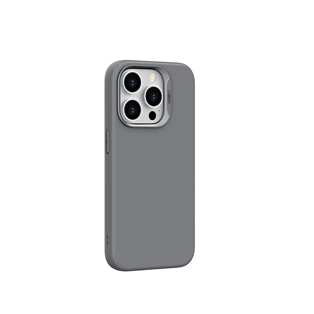 Apple iPhone 15 Pro Kılıf Wiwu SP-019 M-safe Şarj Özellikli Vegan Leather Deri Kapak