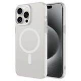 Apple iPhone 15 Pro Kılıf Zore M-safe Şarj Özellikli Buzlu Transparan C-Pro Sert Kapak