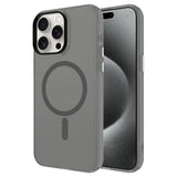 Apple iPhone 15 Pro Kılıf Zore M-safe Şarj Özellikli Buzlu Transparan C-Pro Sert Kapak