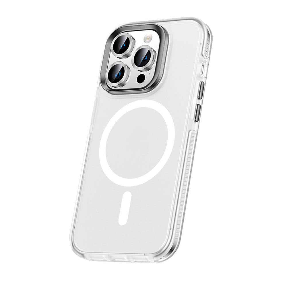 Apple iPhone 15 Pro Max Kılıf Airbagli M-safe Wireless Şarj Özellikli Lens Koruyuculu Zore Klaptika Kapak
