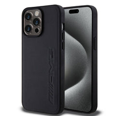 Apple iPhone 15 Pro Max Kılıf AMG Orjinal Lisanslı M-safe Şarj Özellikli Deri Sıcak Damgalı Kapak