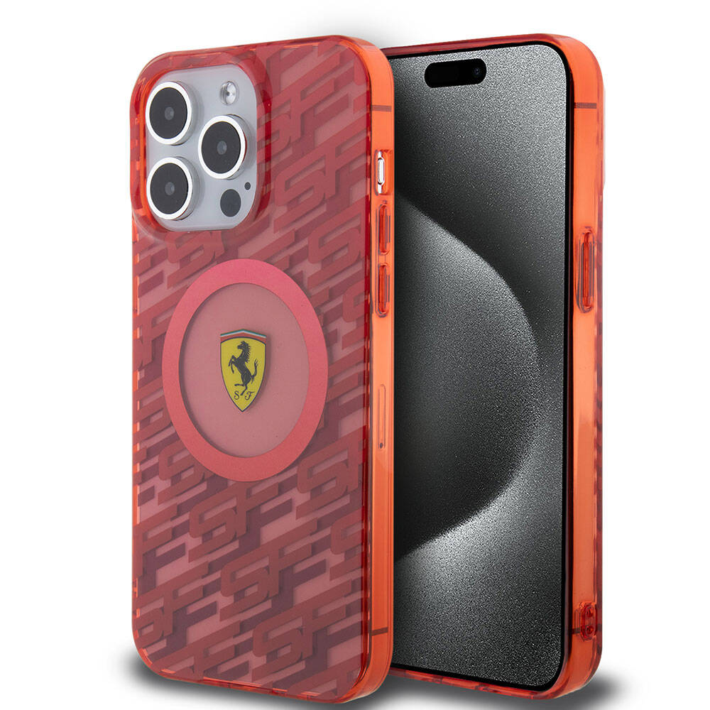 Apple iPhone 15 Pro Max Kılıf Ferrari Orjinal Lisanslı M-safe Şarj Özellikli Multi SF Kapak