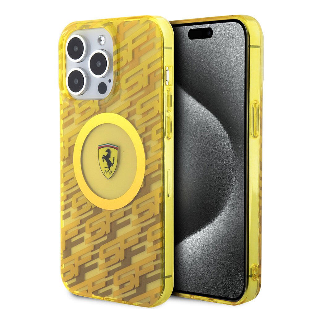 Apple iPhone 15 Pro Max Kılıf Ferrari Orjinal Lisanslı M-safe Şarj Özellikli Multi SF Kapak