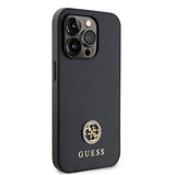 Apple iPhone 15 Pro Max Kılıf Guess Orjinal Lisanslı Deri 4G Metal Logo Strass Kapak